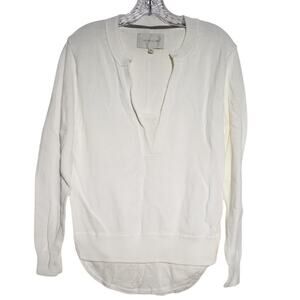 Brochu Walker Roan Layered Henley Top | White | Size M